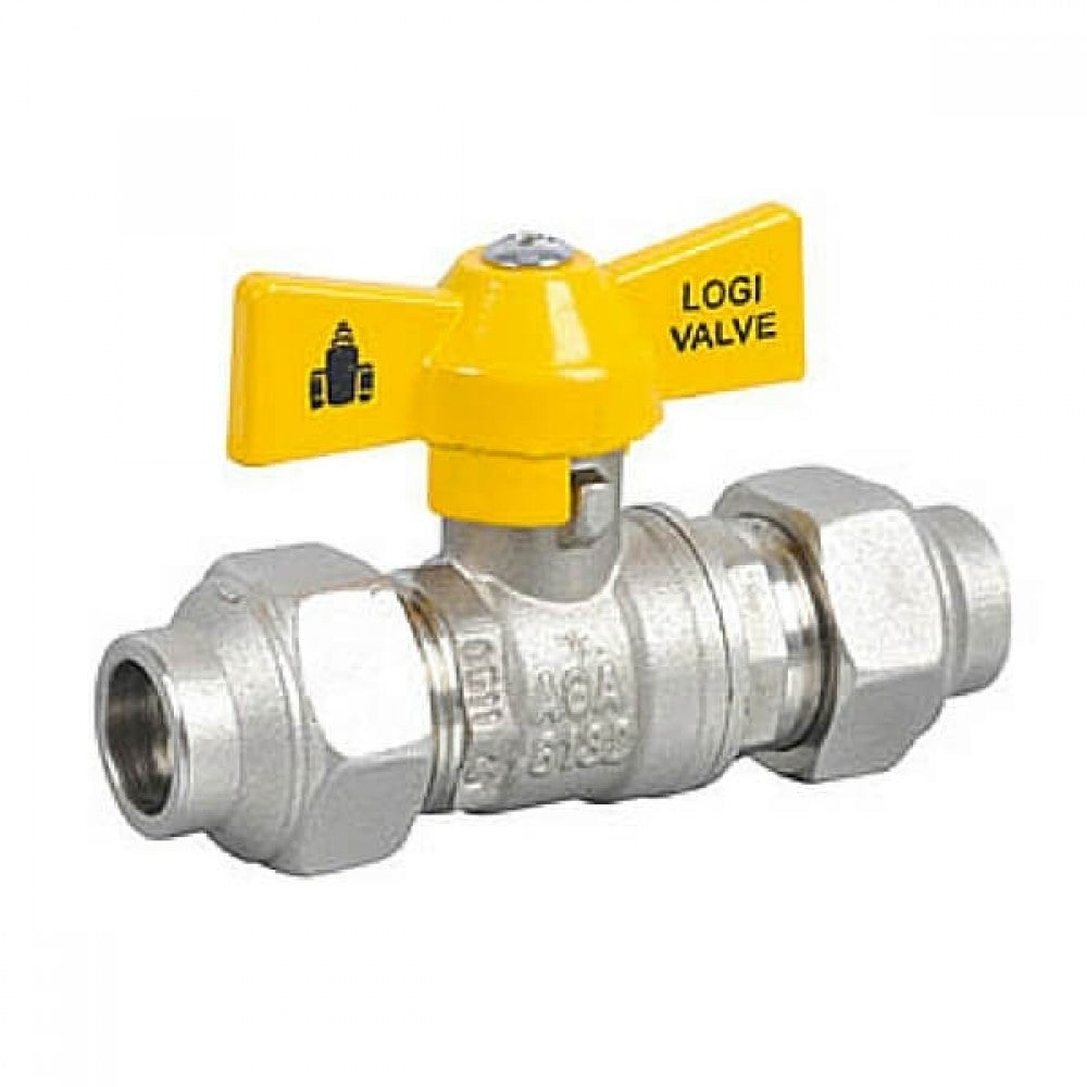 Gas Cock AGA T/Hdl 18 CxCYellow Handle